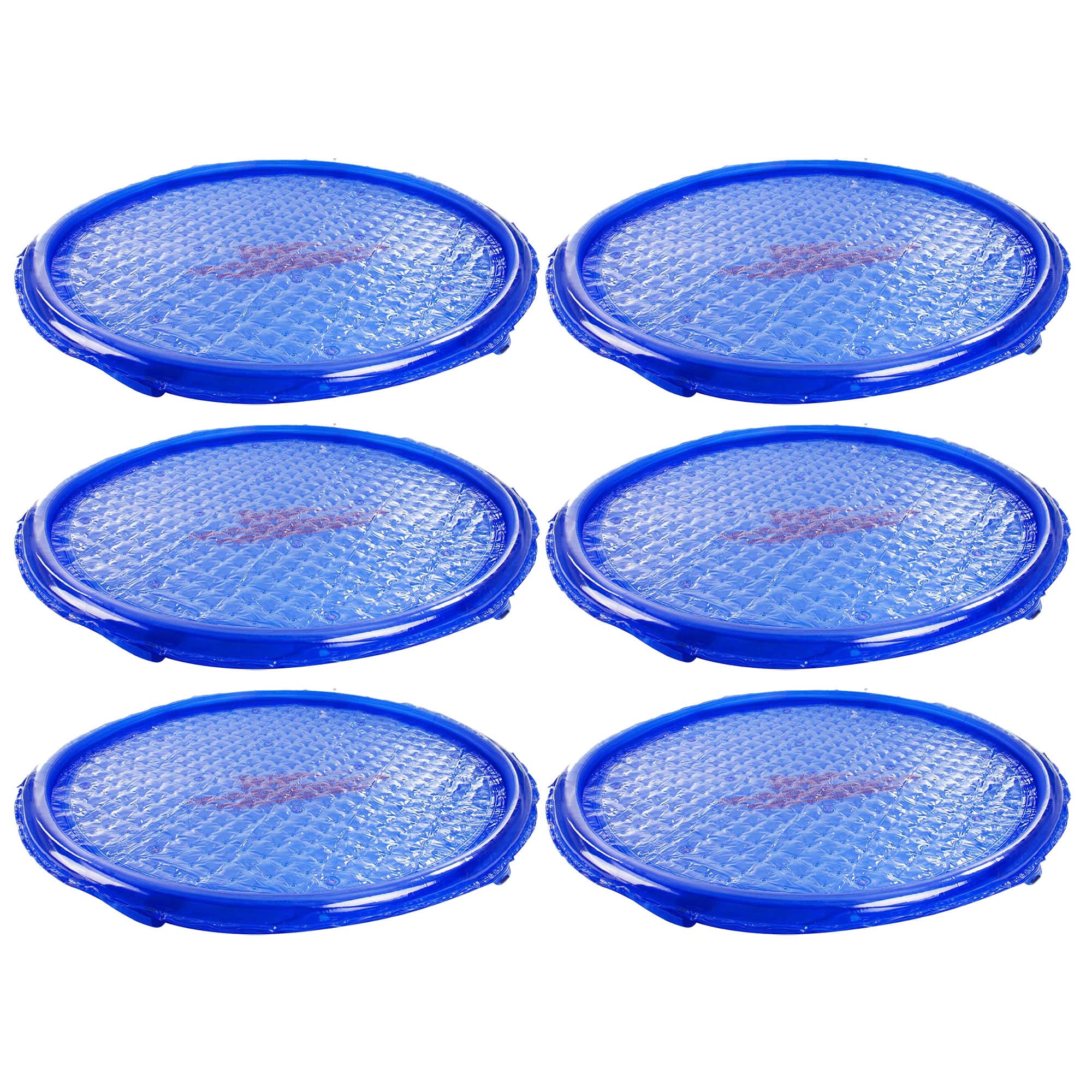 Solar Sun Rings - UV Resistant Pool Spa Heater Circular Solar Cover, Blue (6 Pack)