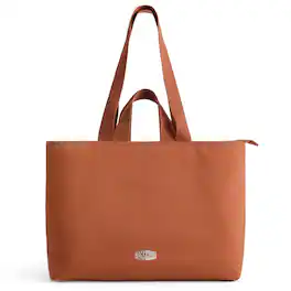 Bagsmart - Halo 25L Work Tote, Water-Resistant Puffer Tote with 15.6" Laptop Sleeve & Magnetic Cardholder for Commute & Travel - Brown