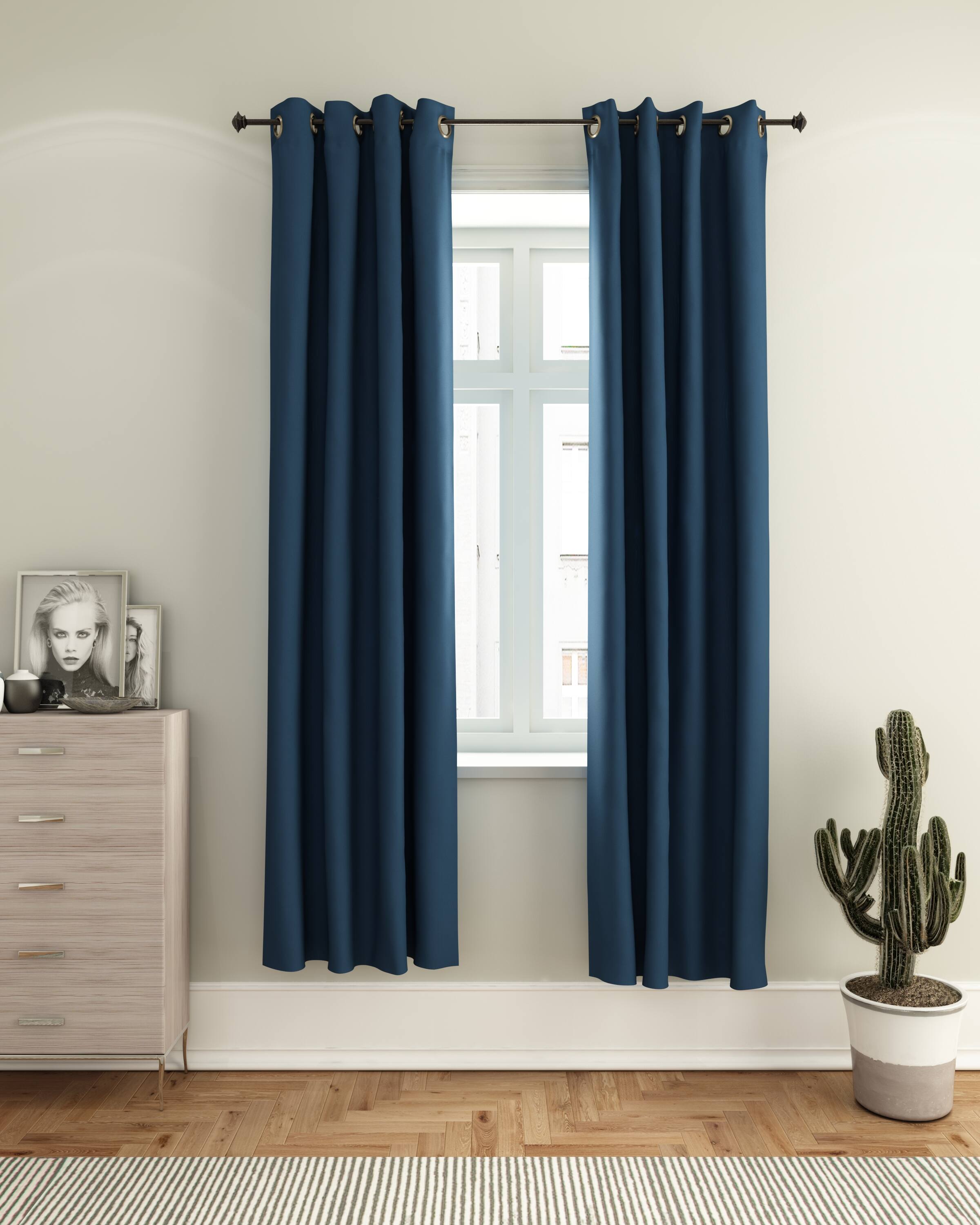 Alt View 4. Furinno - Collins Blackout Curtain 52x84 in. 2 Panels - Dark Blue.