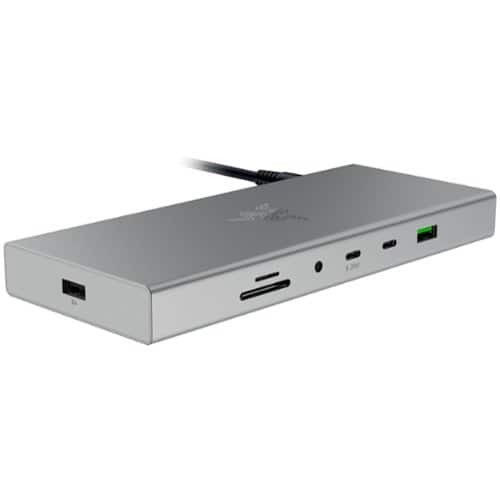 Razer - USB 4 Dock Station with 14 Ports for Windows 10 or later (PC with USB‑C); macOS 10.13 or later (Mac) - Mercury