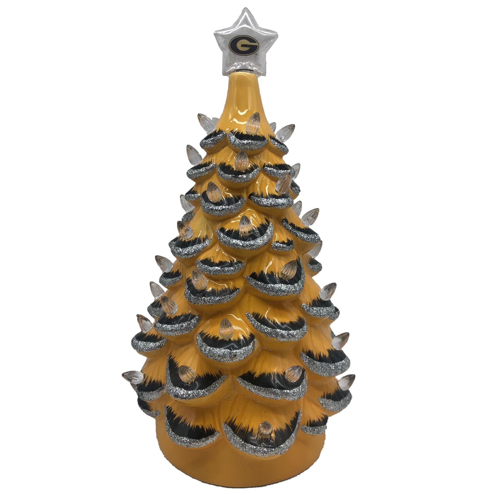 Santa's Workshop - Grambling Tigers 14'' Ceramic Tree - Gold