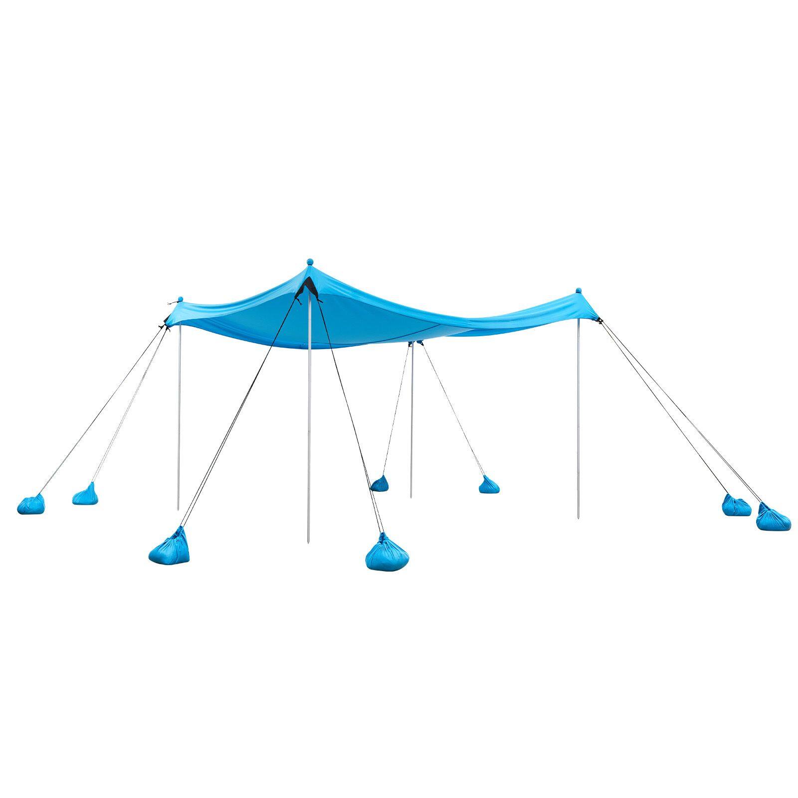 Alt View 6. Loheer - Loheer Beach Tent Sun Shelter UPF50 Pop Up Beach Canopy Portable Shade with Sandbags - Blue.
