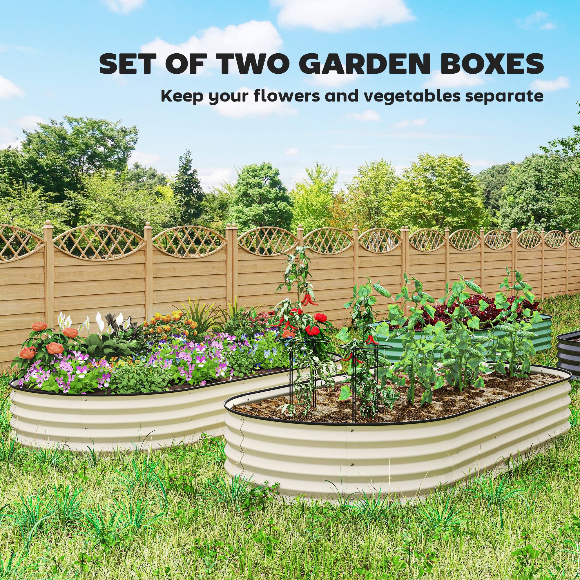 SET OF TWO GARDEN BOXES
Keep your flowers and vegetables separate