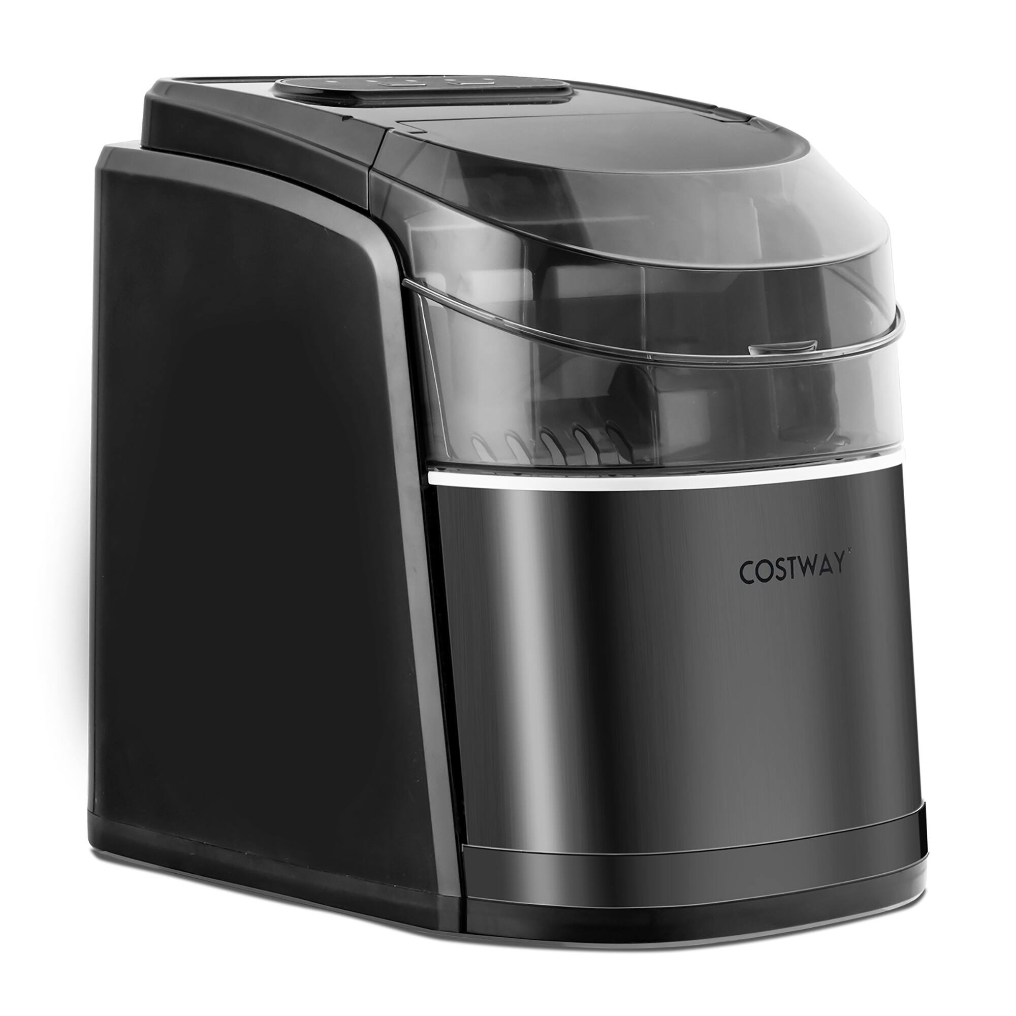 Alt View 9. Costway - Costway Countertop Ice Maker 26.5lbs/Day Self-Cleaning Machine w/ Flip lid - Black.