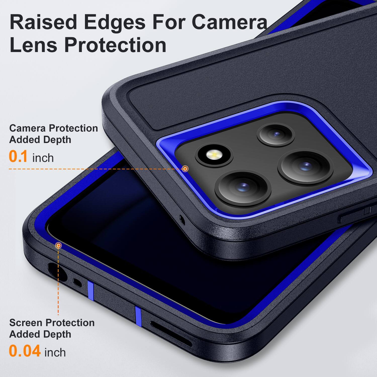 Raised Edges For Camera Lens Protection  
Camera Protection Added Depth 0.1 inch  
Screen Protection Added Depth 0.04 inch