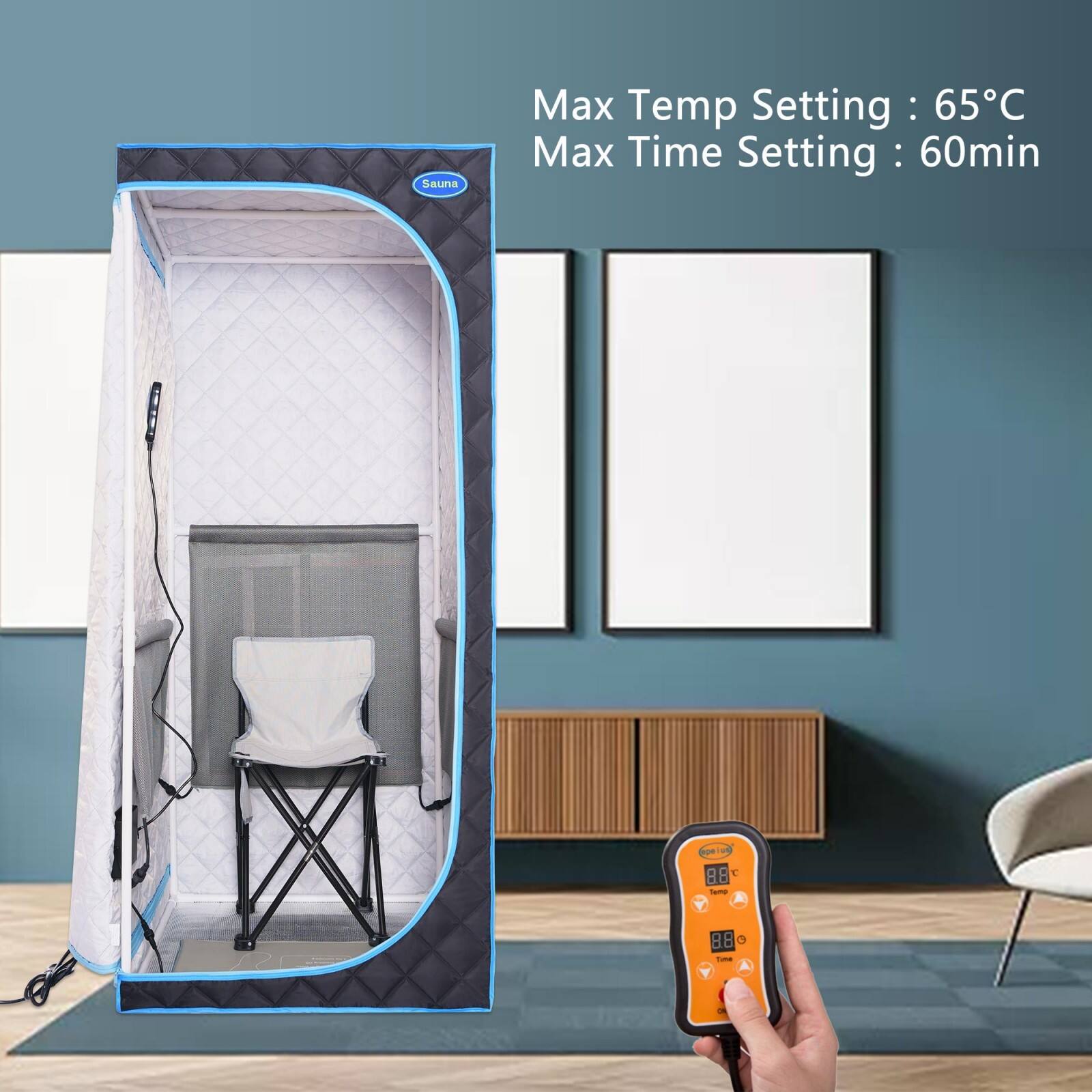 Sauna Max Temp Setting: 65°C  
Max Time Setting: 60min  

88°C  
T - 8.8