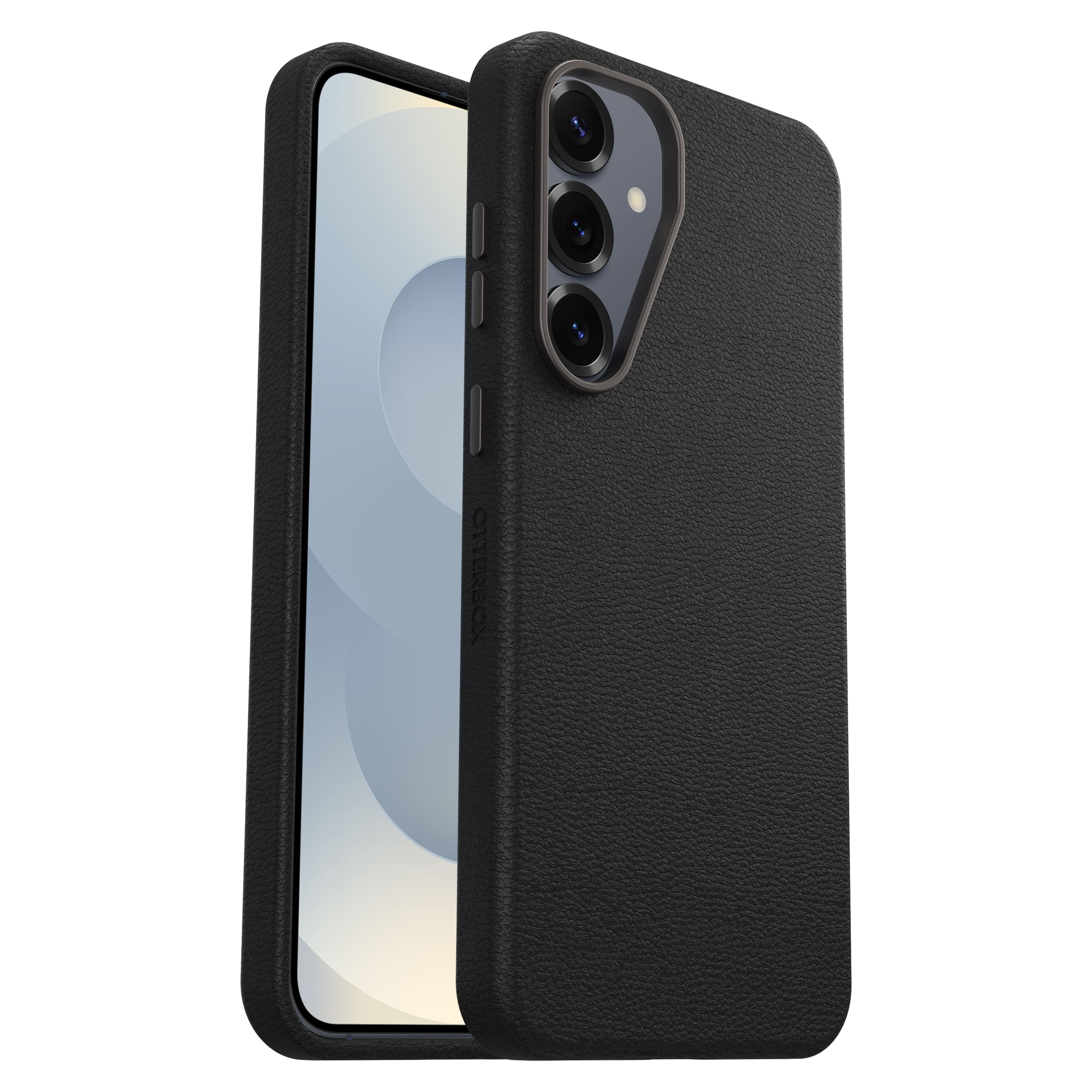 Front. OtterBox - Symmetry Cactus Leather Series Hard Shell for Samsung Galaxy S25+ - Black.