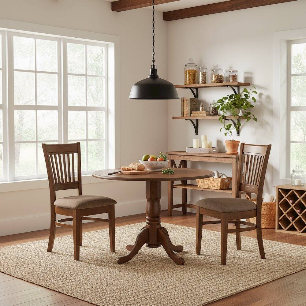 Alt View 4. FurniFact - 3-Piece Dining Set - Espresso.