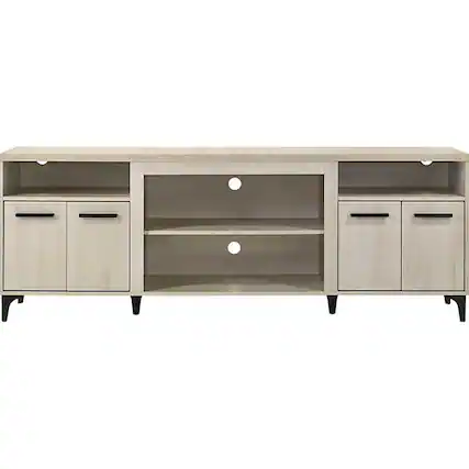 Front. Lilola Home - Evander 70" 4-Door TV Stand - Oak - Oak.