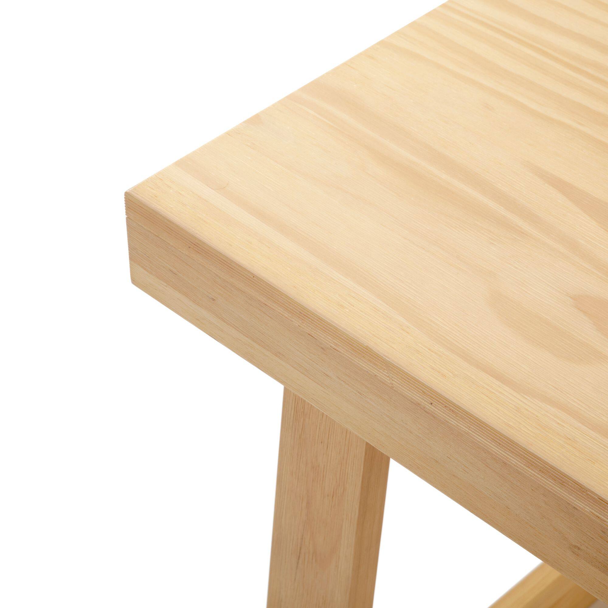 Alt View 2. Plank+Beam - Classic Rectangular Side Table (25in x 15in / 630mm x 375mm), Blonde Wirebrush - Blonde Wirebrush.
