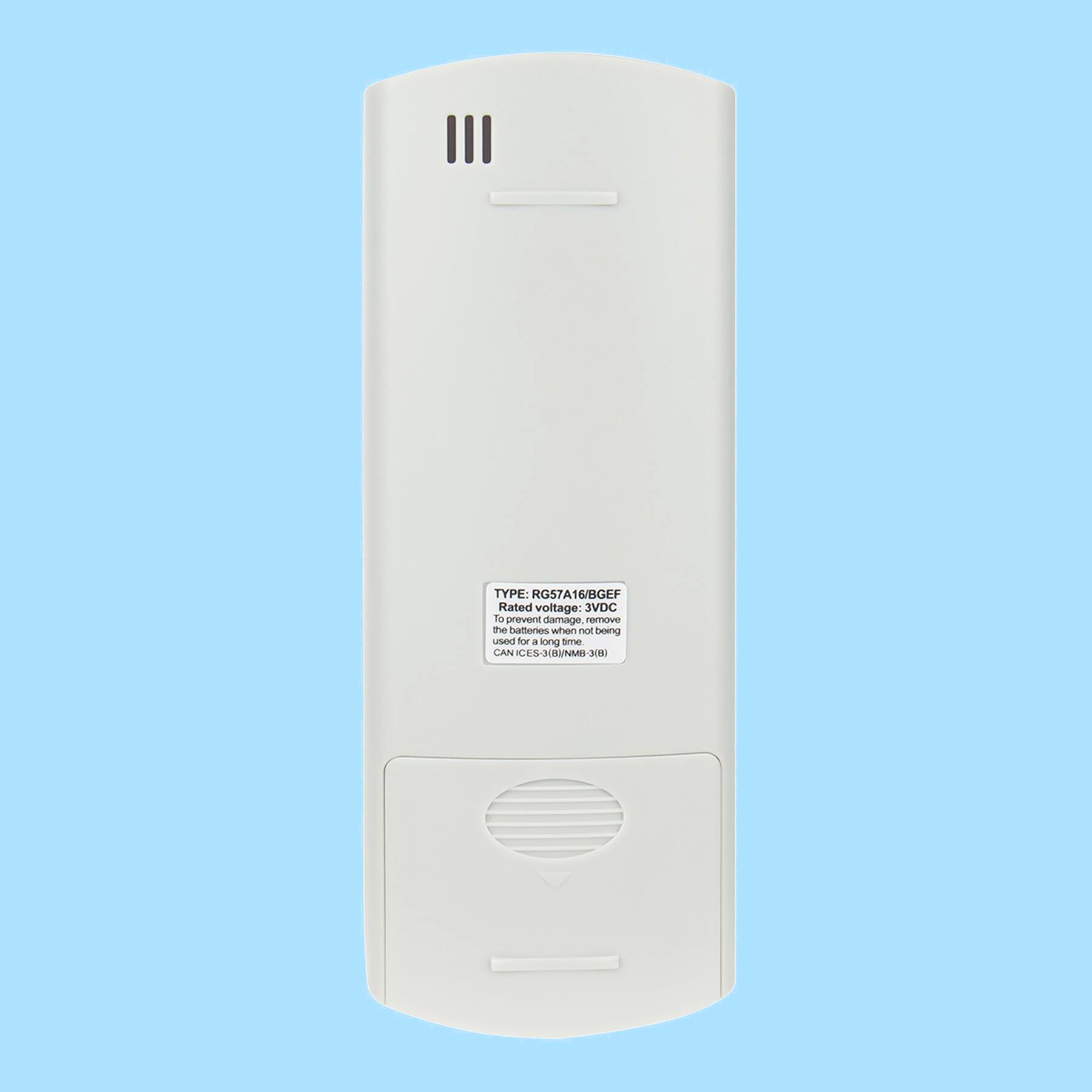 TYPE: RG57A16BGEF  
Rated voltage: 3VDC  
To prevent damage to the batteries when not being used for a long time, remove the batteries.  
CAN ICS-3(B)/BUNMB-3(8)  

657A16BGEF  
Rated voltage: 3VDC  
To prevent damage, remove the batteries when not being used.  
CAN ICS-3(B)/BUNMB-3(8)