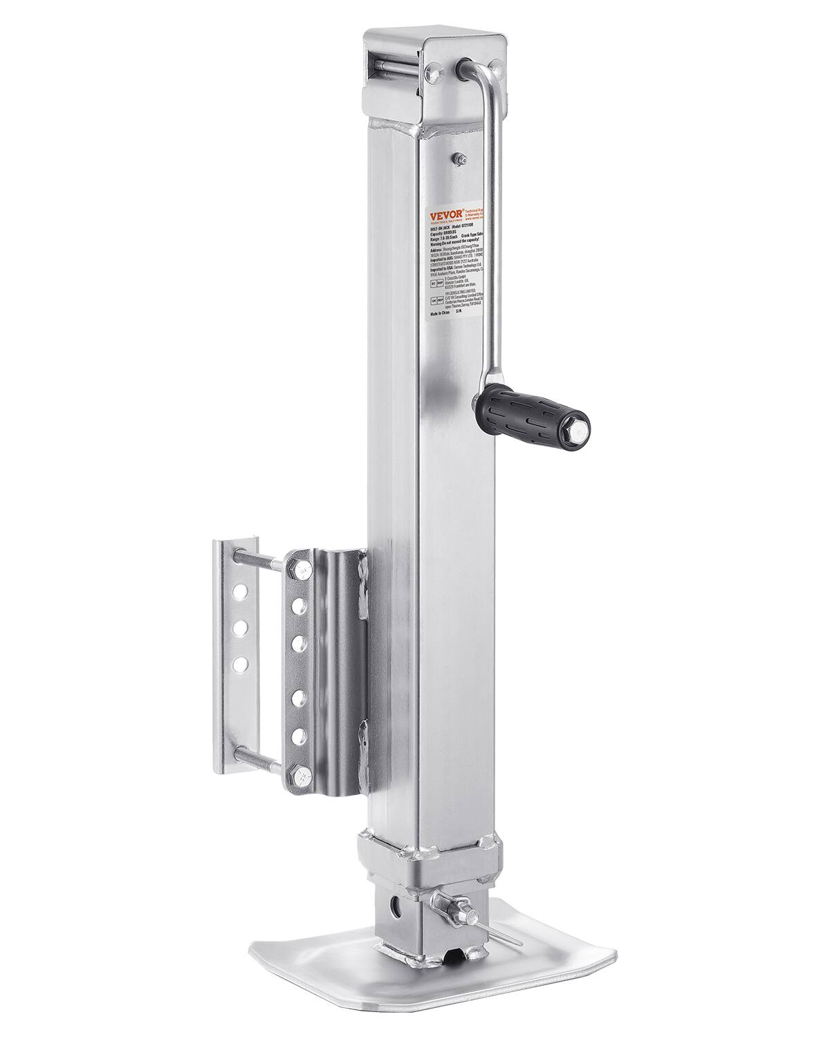 Front. VEVOR - Trailer Jack, 8000 lbs Static Load Capacity, Heavy Duty Swivel Bolt-on Trailer Jack, 28.5" Lift Trailer Jack Stand - Silver.