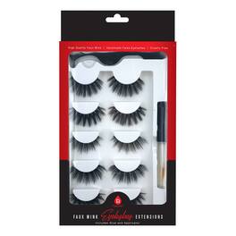 Pursonic - Faux Mink Style False Eyelashes Extensions - Black