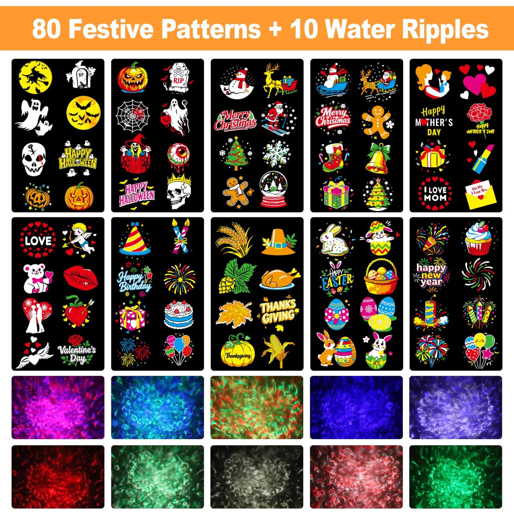 Dazzed Corner Halloween Projector, 8 Patterns & Themes, Waterproof ...