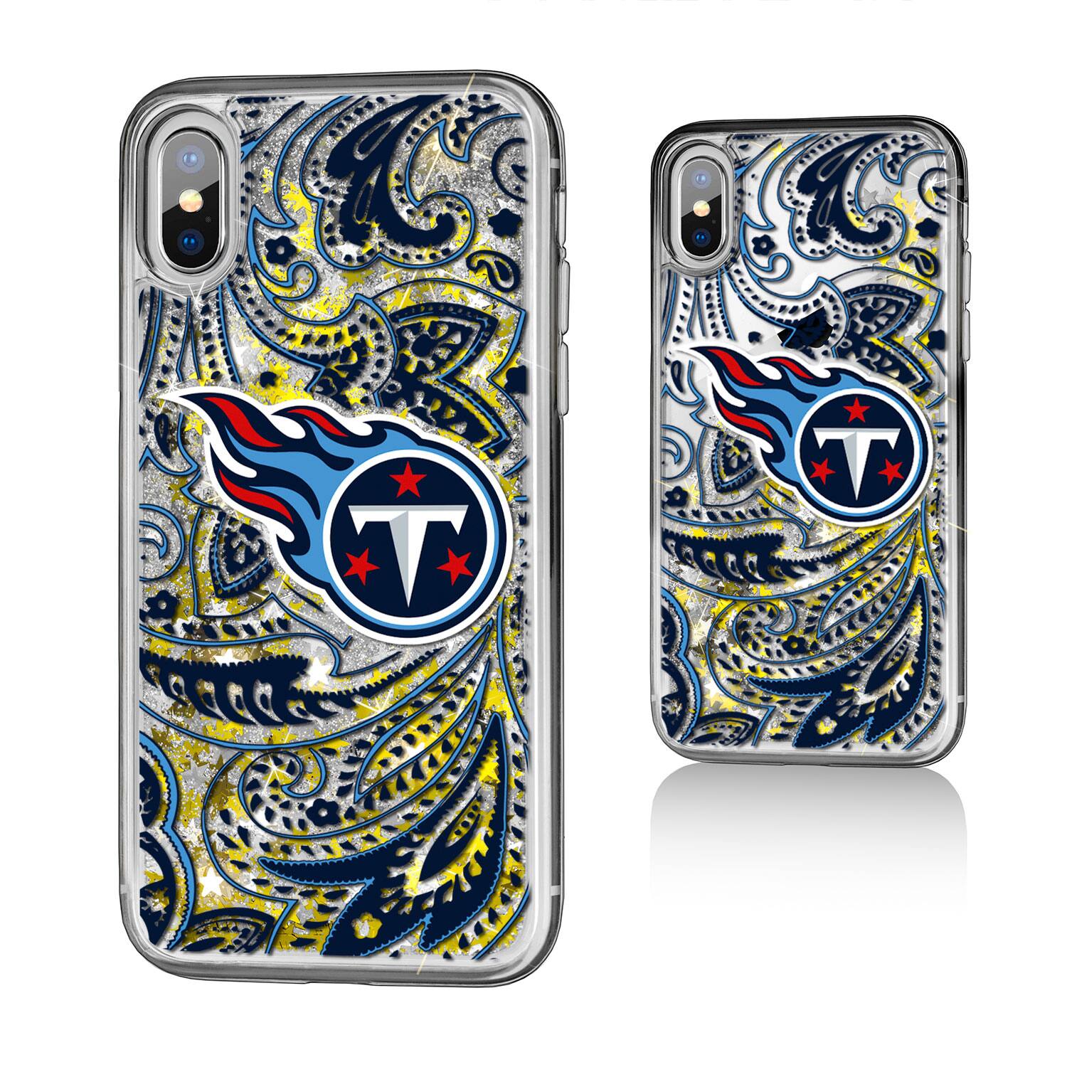 Alt View 2. Keyscaper - Tennessee Titans iPhone Paisley Design Glitter Case - 16 Pro Max - Multicolor.