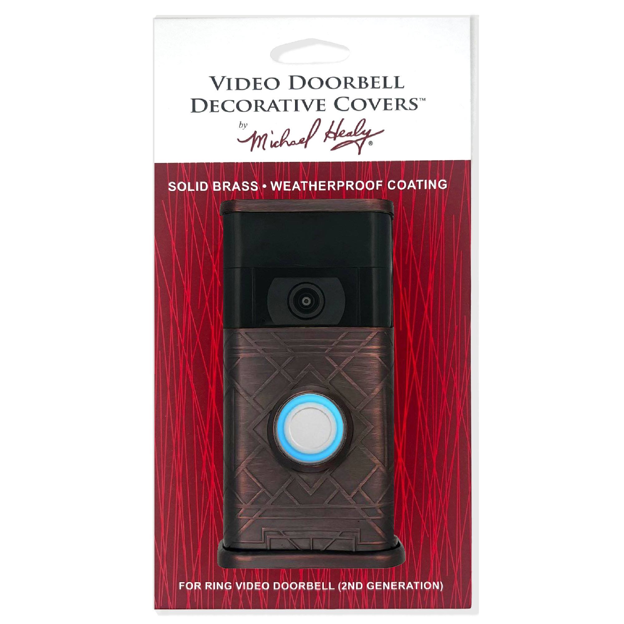 VIDEO DOORBELL DECORATIVE COVERS  
by Michael Hely  

SOLID BRASS • WEATHERPROOF COATING  

FOR RING VIDEO DOORBELL (2ND GENERATION)
