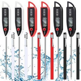 PARKER SLATER - 6-Pack Digital Food Thermometers, Long-Probe, Waterproof, Instant Read