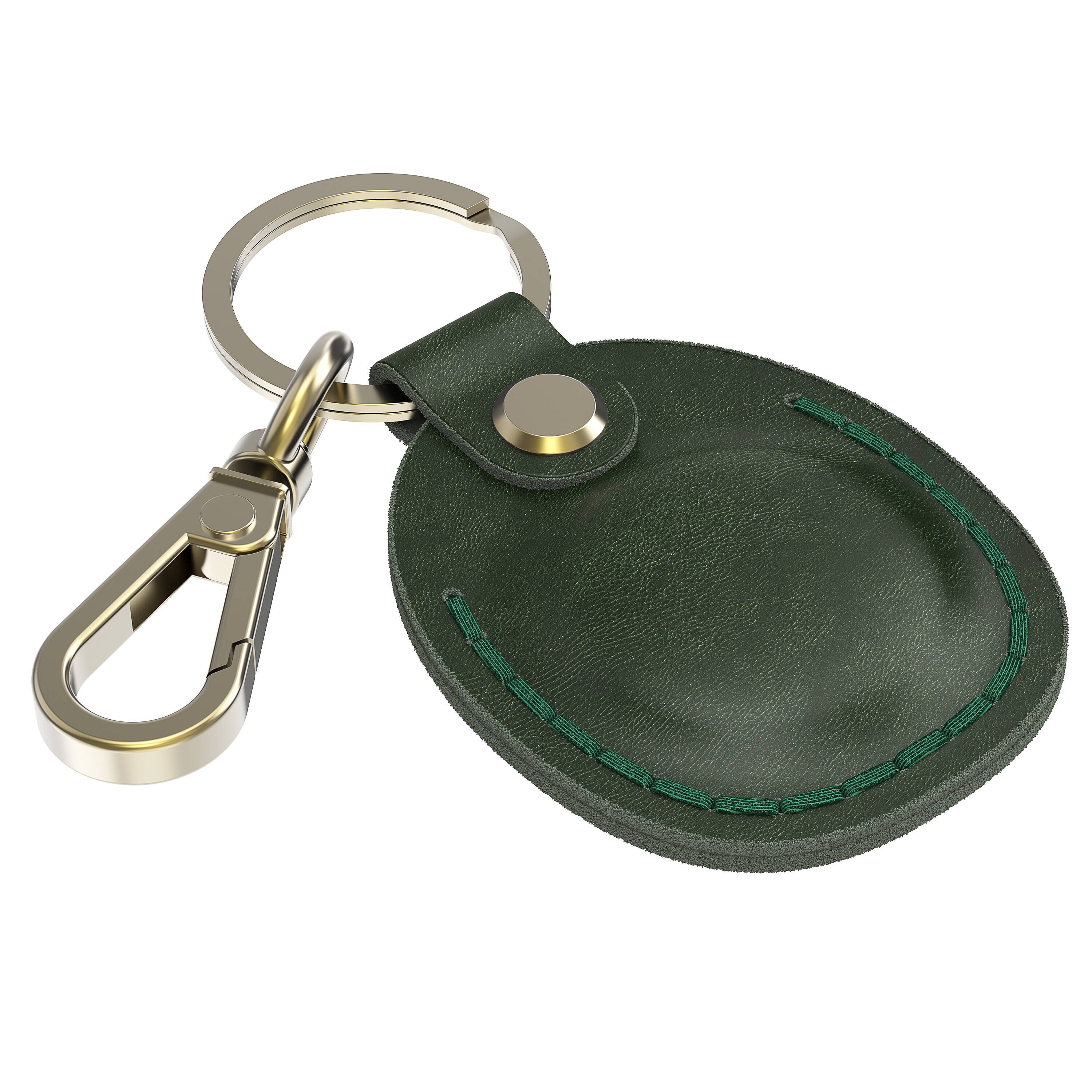Alt View 2. Vena - For Apple AirTag Holder, AirTag Keychain Genuine Leather, AirTag Case Cover For Pet Dog Cat Collar Luggage, Green - Green.