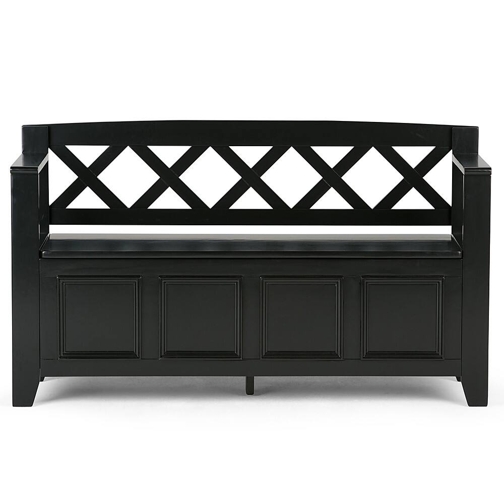 Angle. Simpli Home - Amherst Entryway Storage Bench - Black.