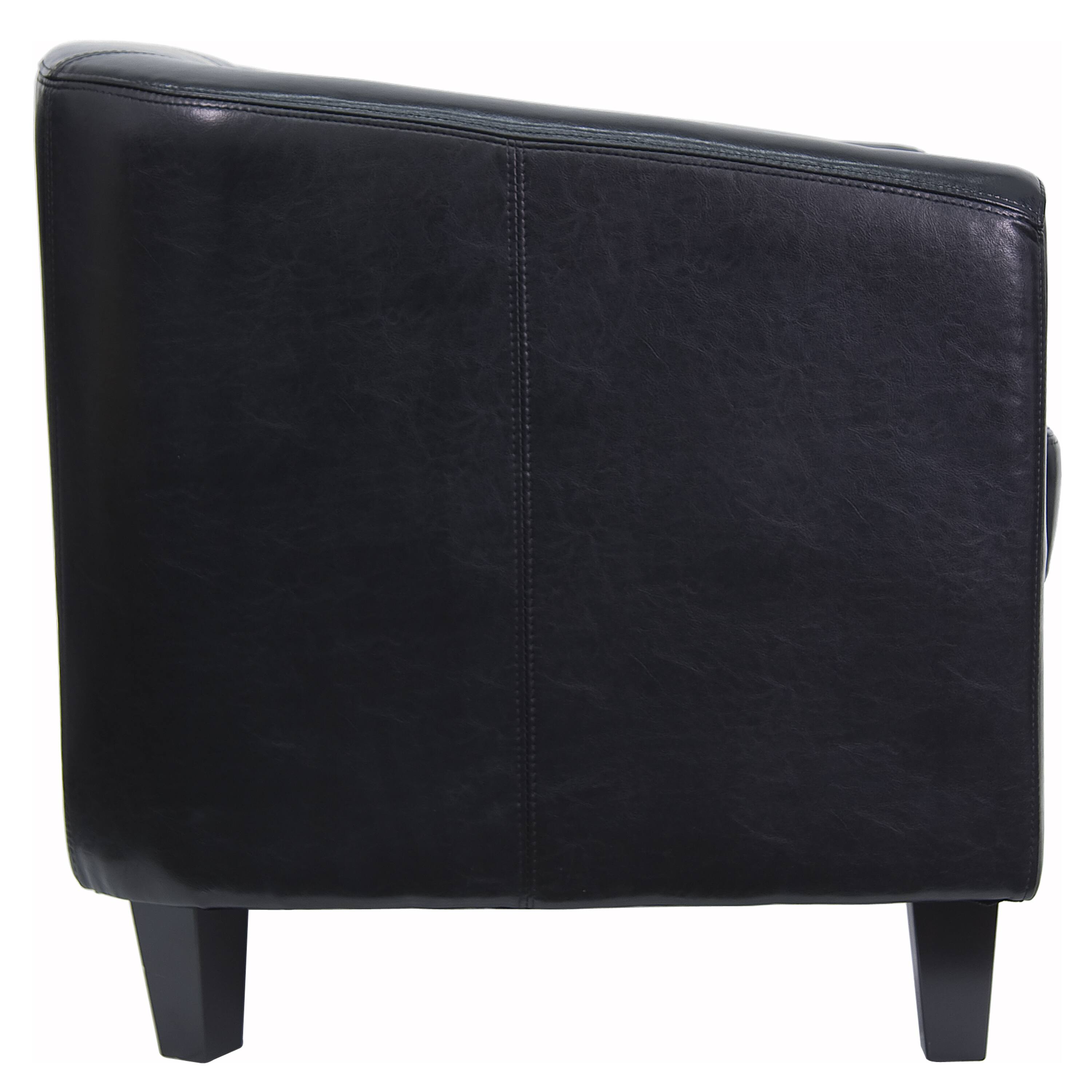 Alt View 6. Emma + Oliver - Faux Leather Lounge Chair with Sloping Arms - Black.