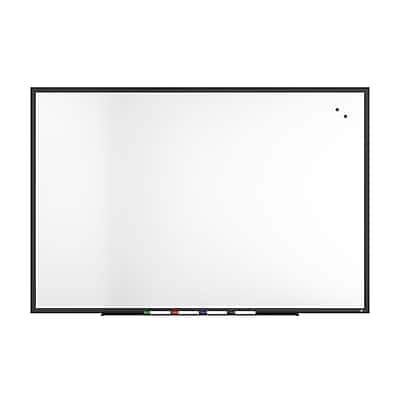 Front. TRU RED - TRU RED™ Magnetic Porcelain Dry Erase Board, Black Frame, 6' x 4' (TR61190) - Black Frame.