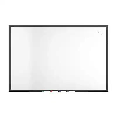 Front. TRU RED - TRU RED™ Magnetic Porcelain Dry Erase Board, Black Frame, 6' x 4' (TR61190) - Black Frame.