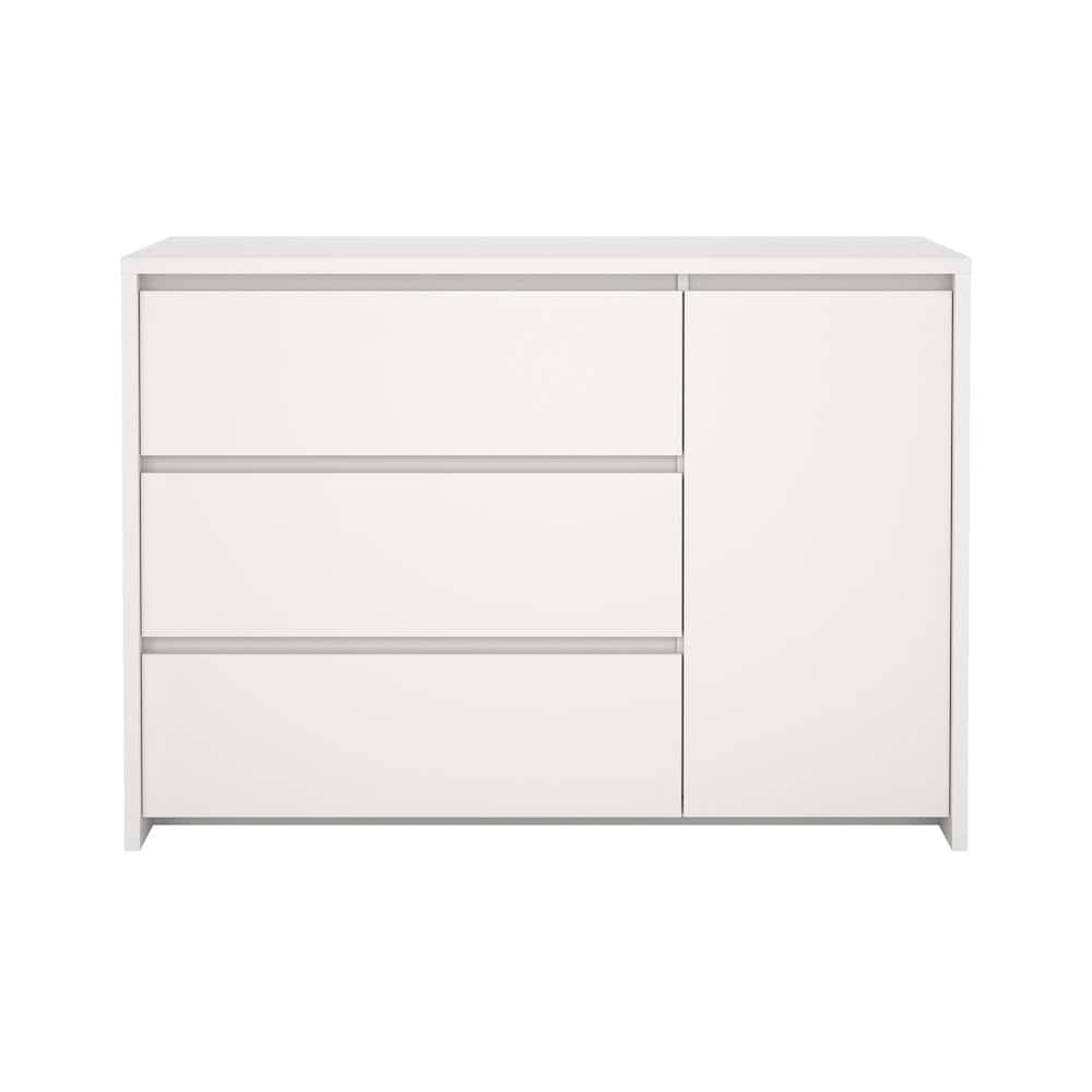 Photos - Storage Сabinet Next Tvilum -  46-inch Wide 3-Drawer and 1 Door Sideboard - White 
