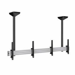 Mount-It! - Heavy‑Duty Dual TV Ceiling Mount for 45” – 55” TVs (2 Screens) - Silver