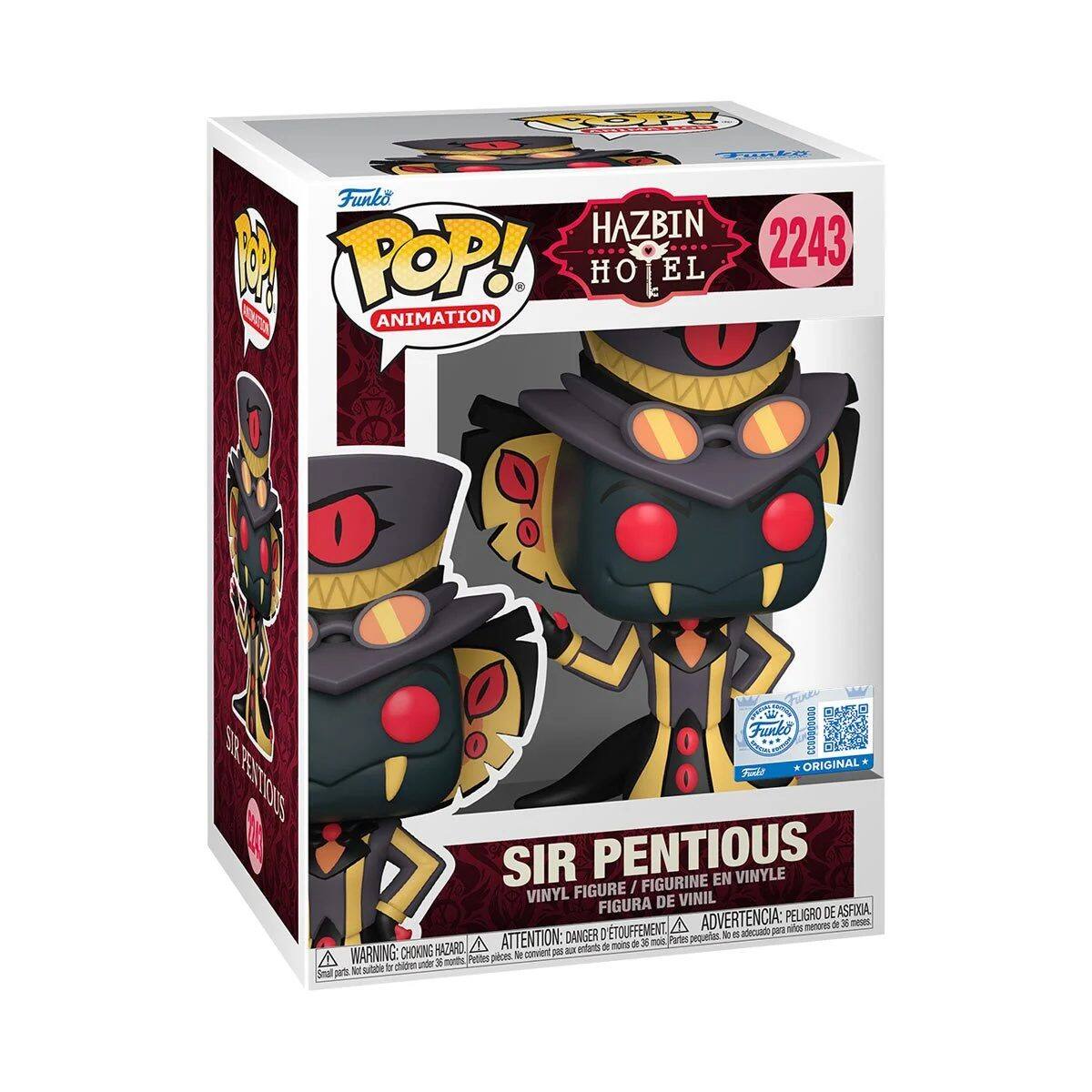Cp SORAA Funko HAZBIN 2243 W POP! O EL OE ANIMATION Funks SR ORIGINAL - * F FESTIONS SIR PENTIOUS EN VINYLE FIGURE / FIGURINE VINYL DE VINIL FIGURA DE ASFIIA ADVERTENCIA: PELIGRO DE ASFIXIA. ATTENTION: DANGER D'ETOUFFEMENT. WARNING: CHOKING HAZARD - ADECUADO PARA MAYORES DE 30 AÑOS.