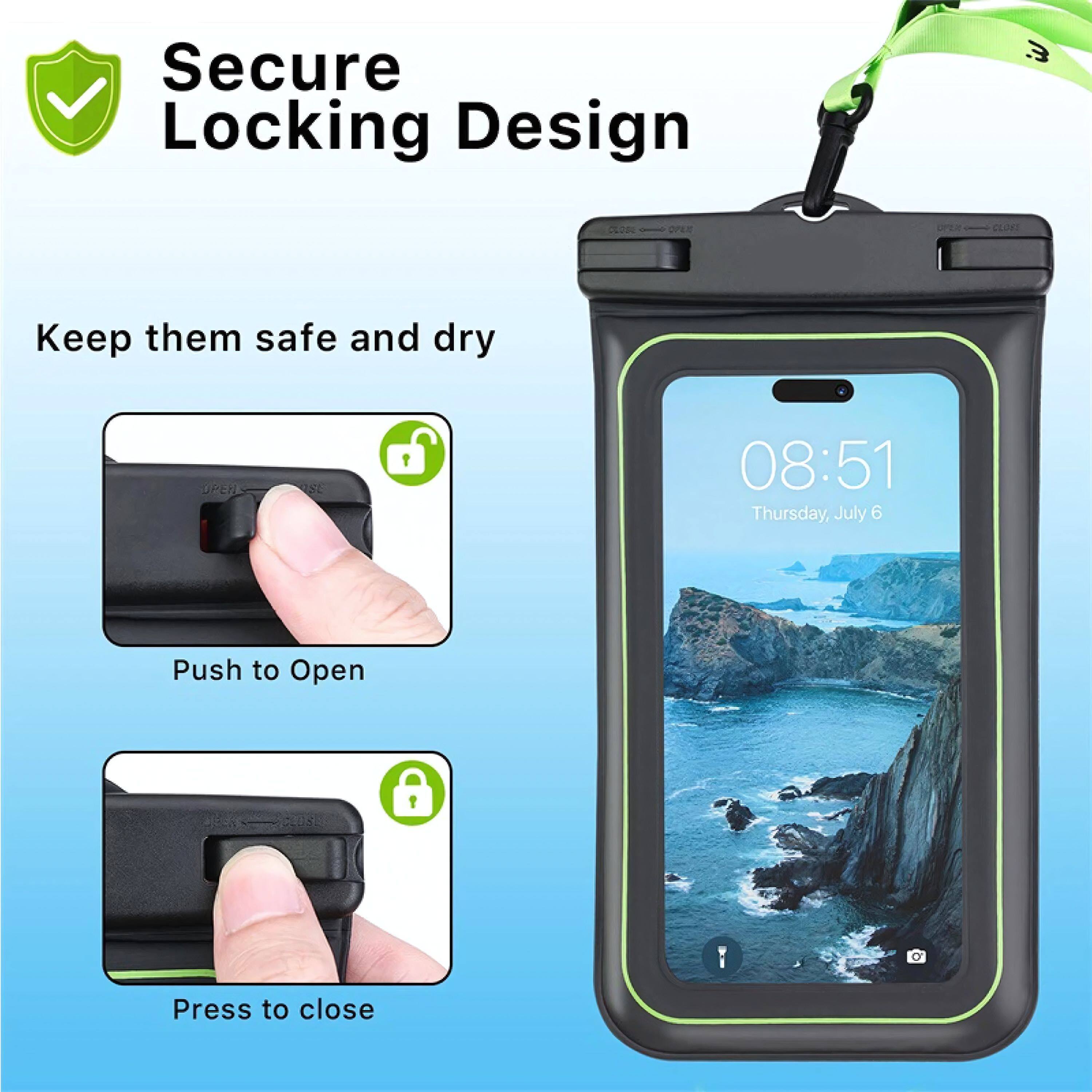 Secure Locking Design

Keep them safe and dry

Push to Open

Press to close