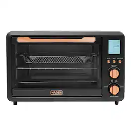 Haden - Countertop 6 Slice Toaster Oven Air Fryer Combo for Kitchen, Black/Copper - Black, Copper