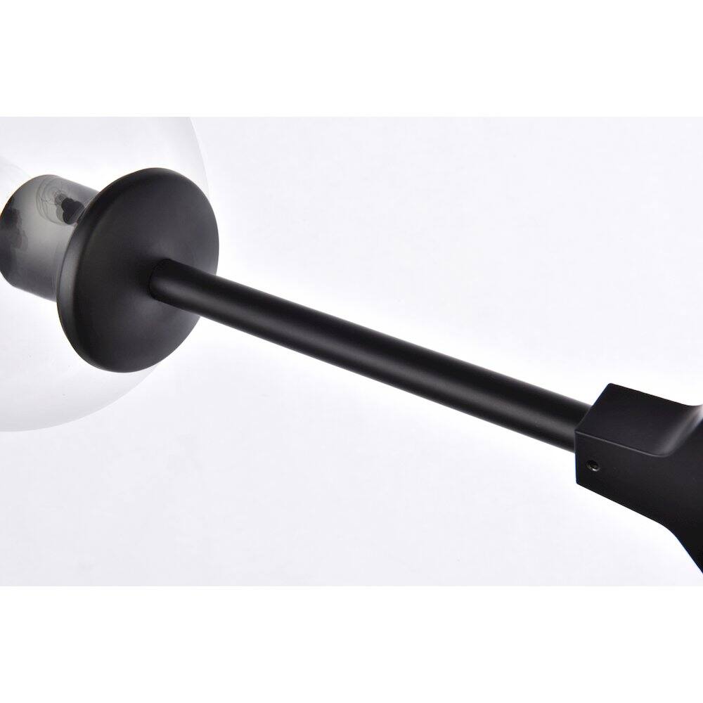 Left. Elegant Lighting - Cavoli 2 Lights Black Wall Sconce - Black And Clear.