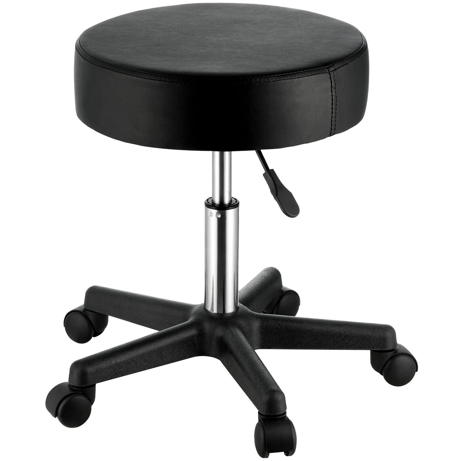 Alt View 9. Glintex - Rolling Stools with Wheels, 400lbs Capacity Adjustable Height Swivel Stool Chair with Thick Cushion for Salon and Office - Black.