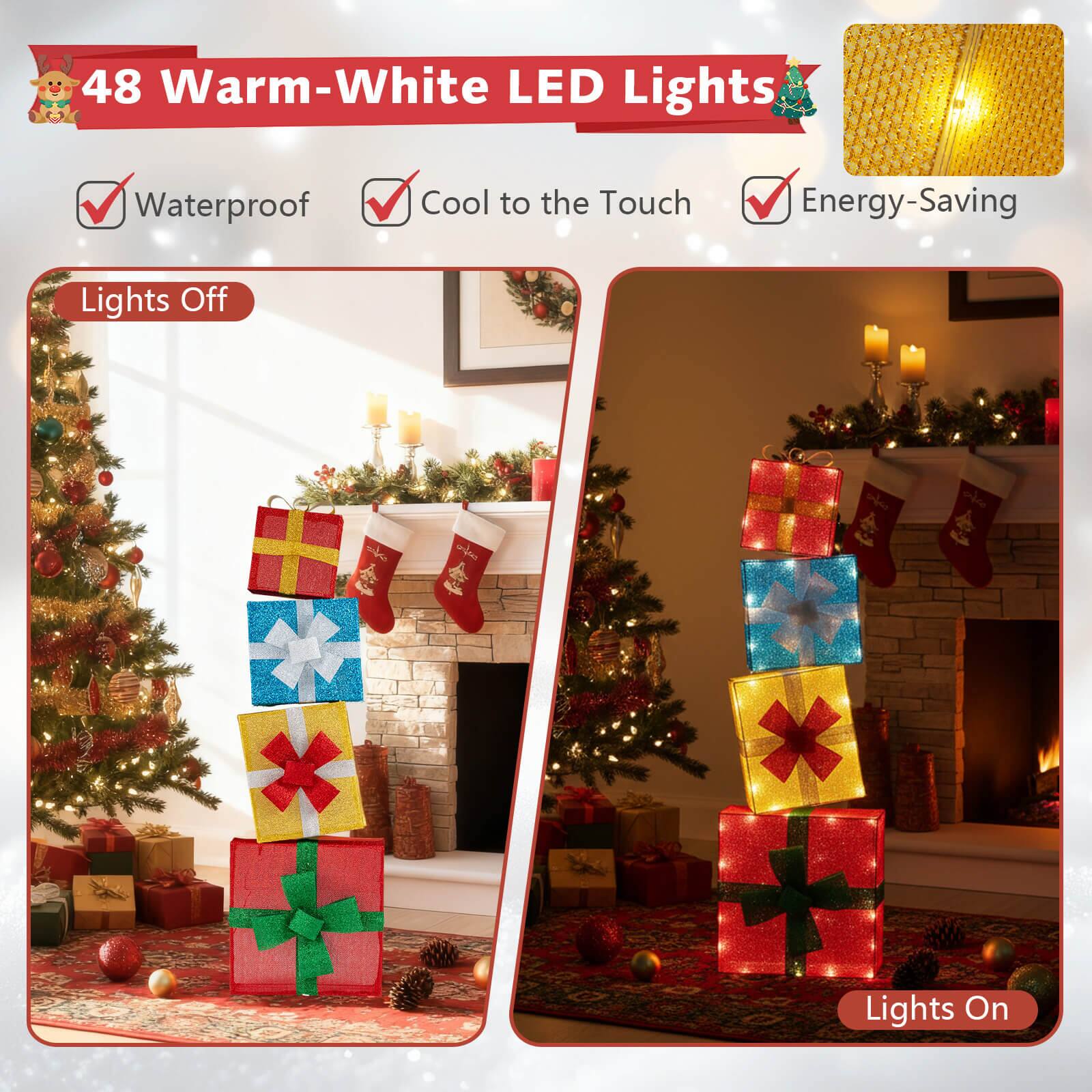 48 Warm-White LED Lights

- Waterproof
- Cool to the Touch
- Energy-Saving

Lights Off

Lights On