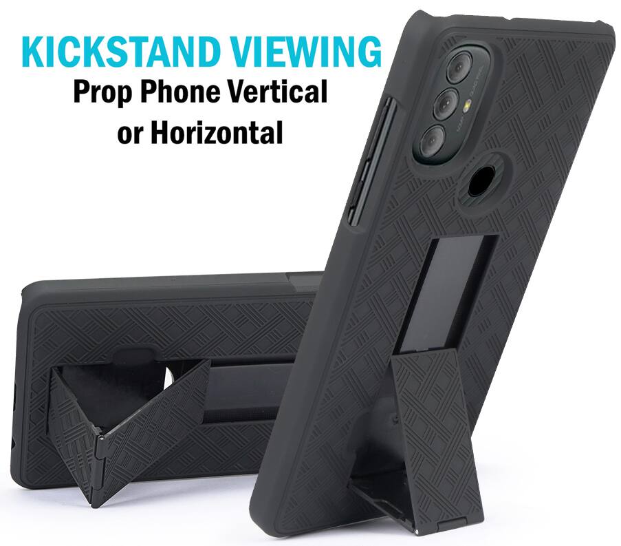 KICKSTAND VIEWING  
Prop Phone Vertical or Horizontal