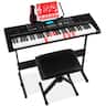 Best Choice Products - 61-Key Beginners Complete Electronic Keyboard Piano Set w/ LCD Screen, Lighted Keys - Black