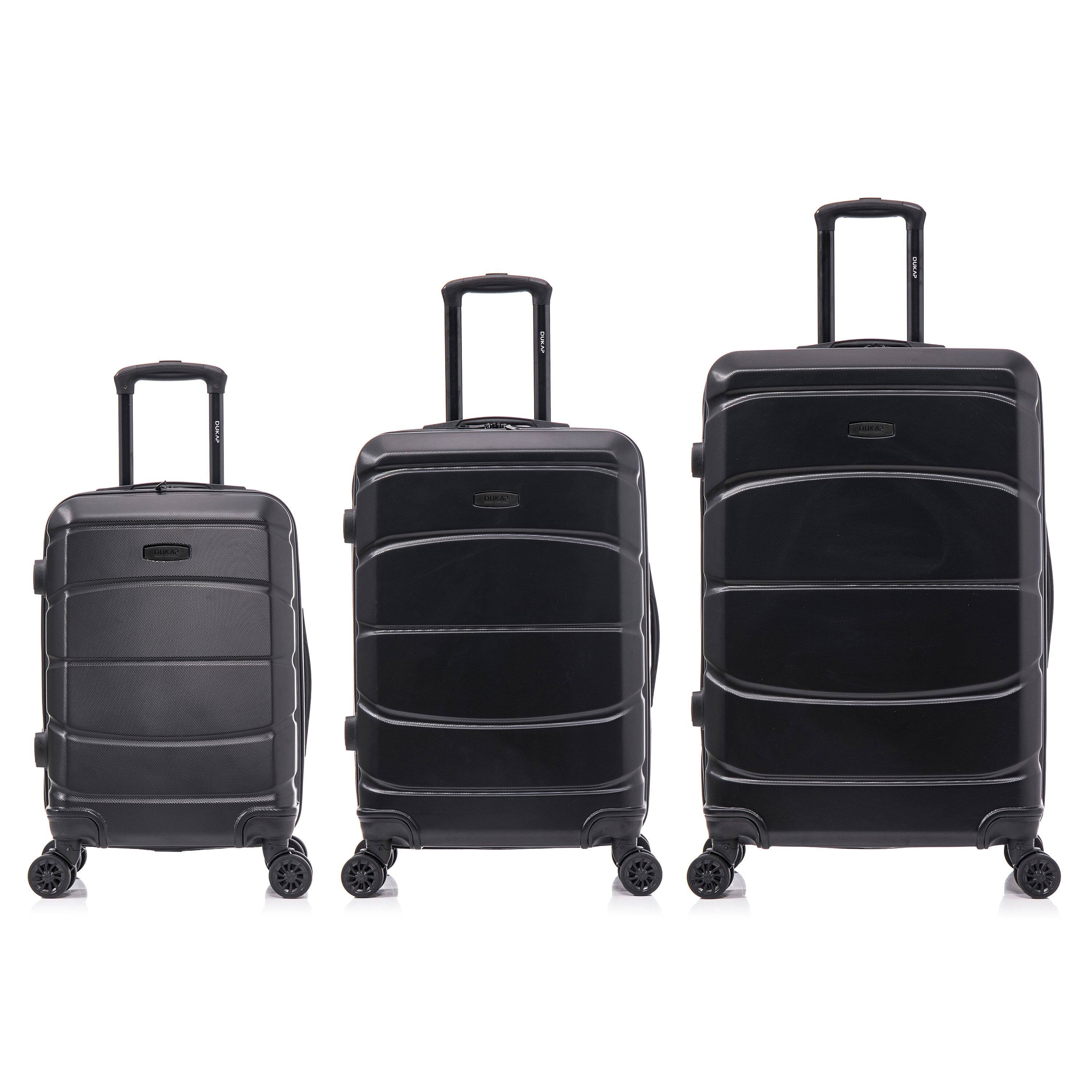 Alt View 4. DUKAP - Sense Lightweight Hardside Spinner 3 Piece Luggage Set  20"/24"/28" - BLACK.