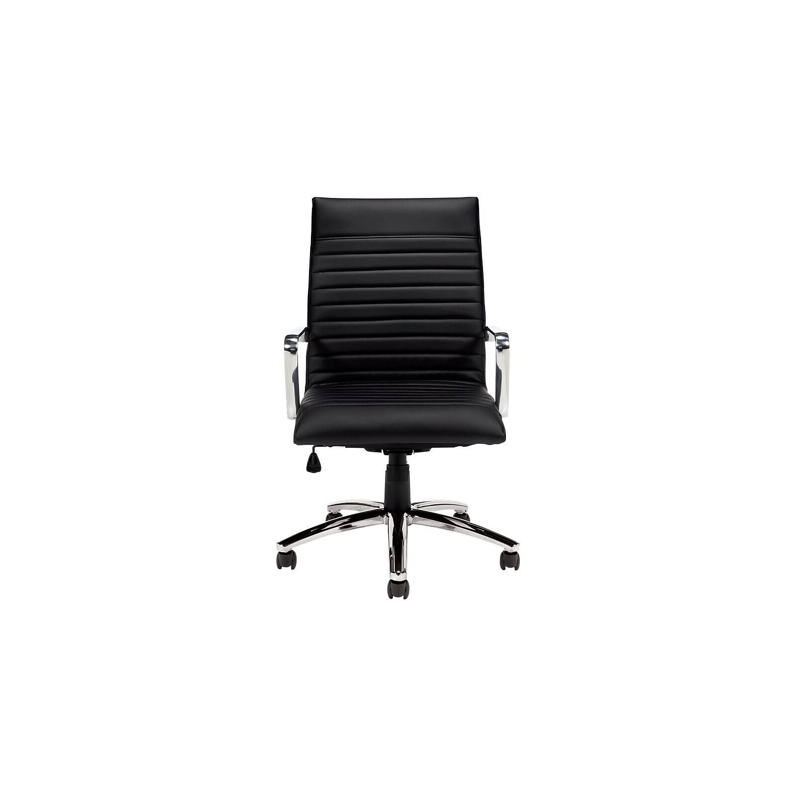 Front. The Office - to Go Faux Leather Executive Chair, Black (OTG11730B) - Black.