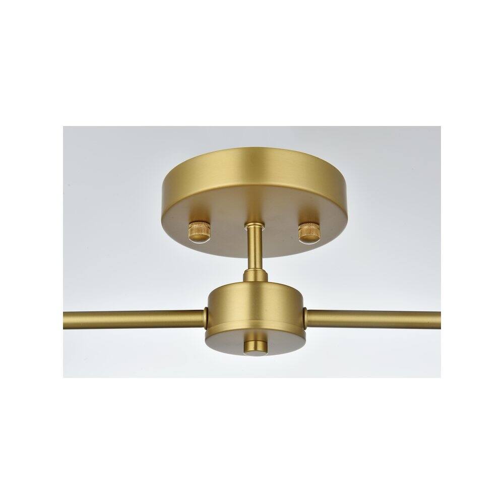 Alt View 2. Living District - Zane 21.5 Inch Flush Mount Ceiling Light in Satin Gold - Satin Gold.