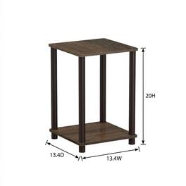 FurniFact - Walnut and Brown Wooden End Table with Sleek Design - Walnut/Brown