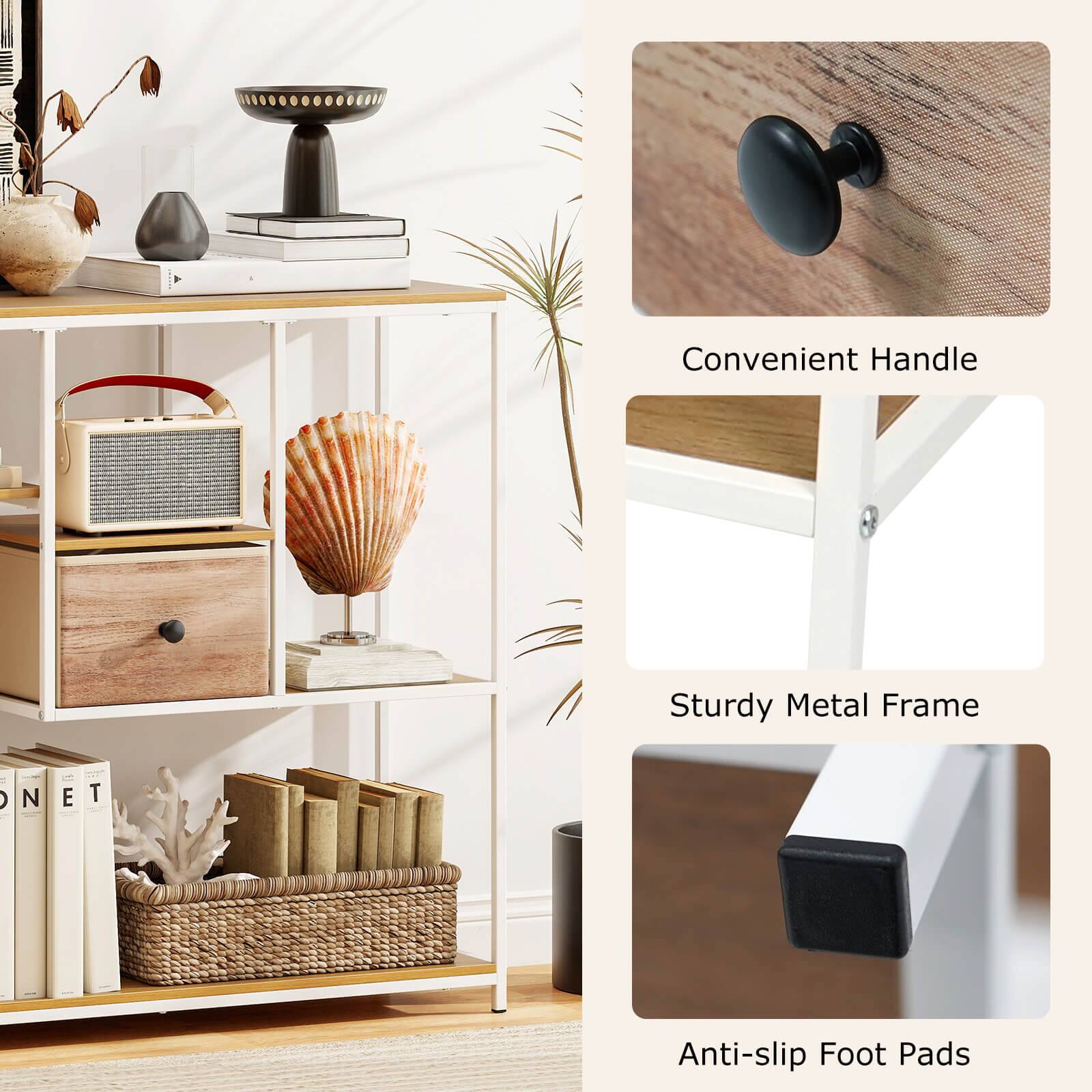 Convenient Handle  
Sturdy Metal Frame  
Anti-slip Foot Pads