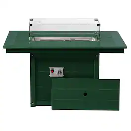 WestinTrends - Helios 46" Modern Outdoor 55,000 BTU Patio Gas Propane Rectangle Deck Fire Pit Table - Dark Green
