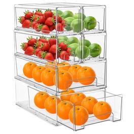 Sorbus - 6 Pack Medium and Small Plastic Storage Bins Stackable Pantry Organizer Box Bins - Clear