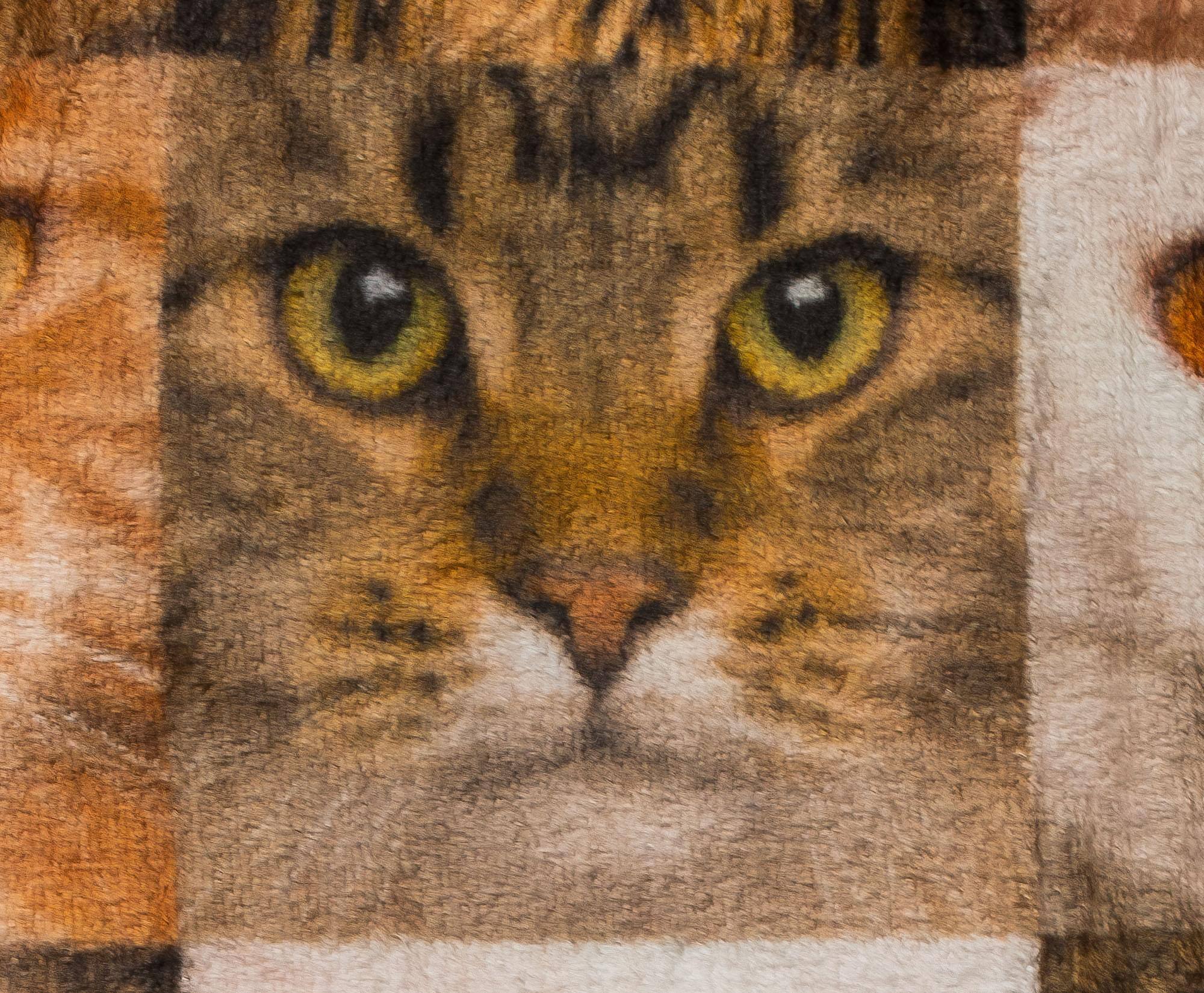 Alt View 10. Toynk - Cat Face Collage Fleece Throw Blanket | 45 x 60 Inches - Brown.