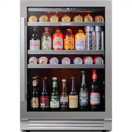 Ca'Lefort - Beverage Refrigerator Cooler, 24 inch 180 Cans Beverage Fridge, 34-54 ℉, Built-in Beverage Cooler, 3 Color LED - Stainless Steel