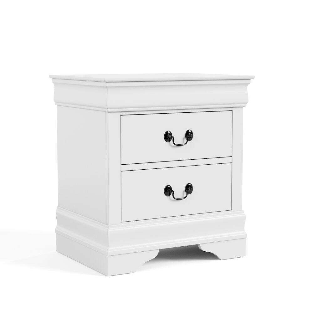 Alt View 1. Furniture of America - Arabella Traditional Wood 2-Drawer Nightstand in White - White.