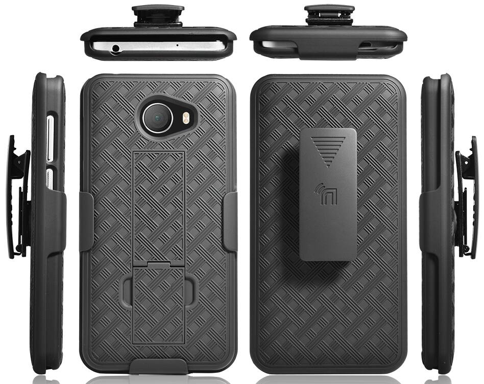 Alt View 6. Nakedcellphone - Case with Stand and Belt Clip Holster for Jitterbug Smart2 - Black.