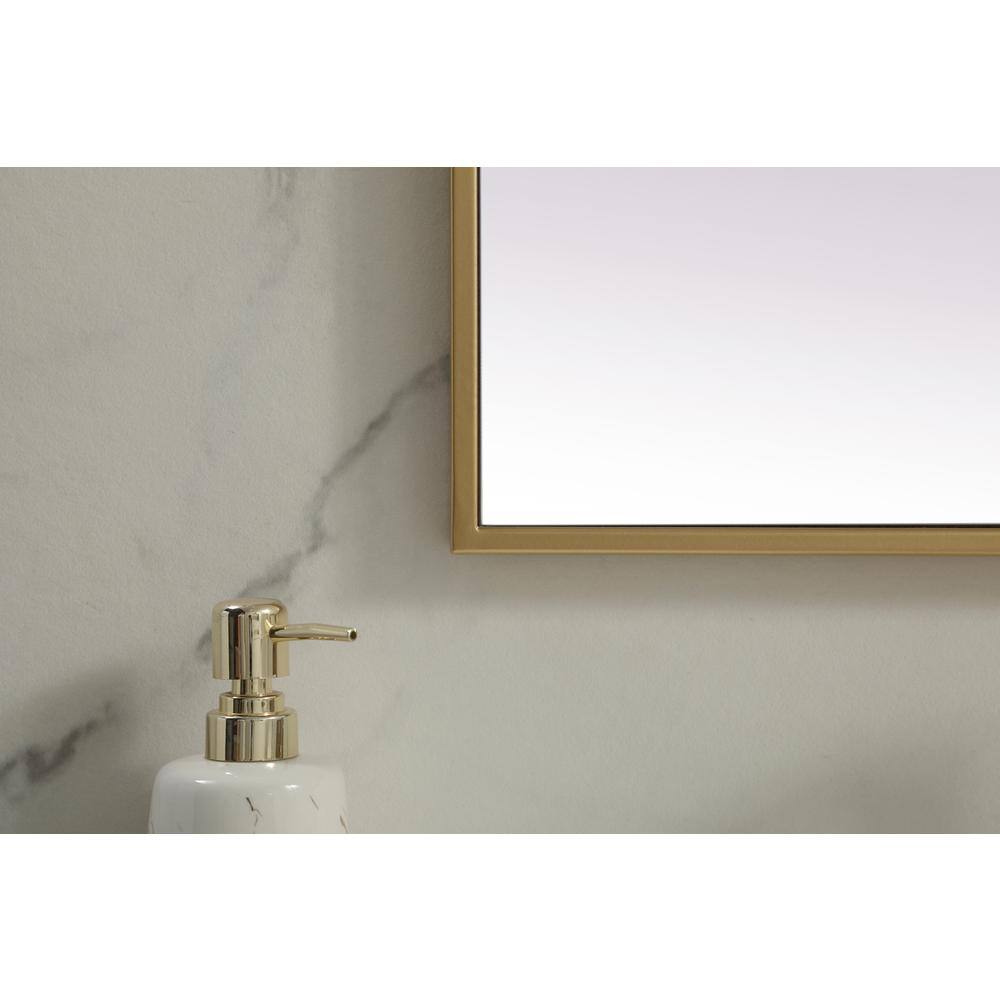 Alt View 3. Elegant Decor - Metal Frame Rectangle Mirror 24x36 Inch in Brass - Brass.