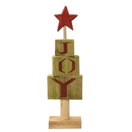 BreeBe - *JOY Block Wooden Christmas Tree - Multicolor