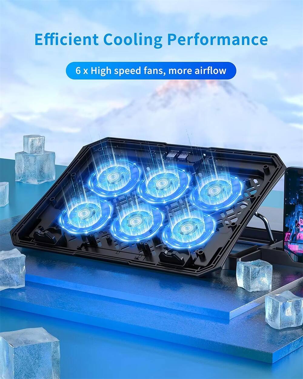 Efficient Cooling Performance  
6 x High speed fans, more airflow